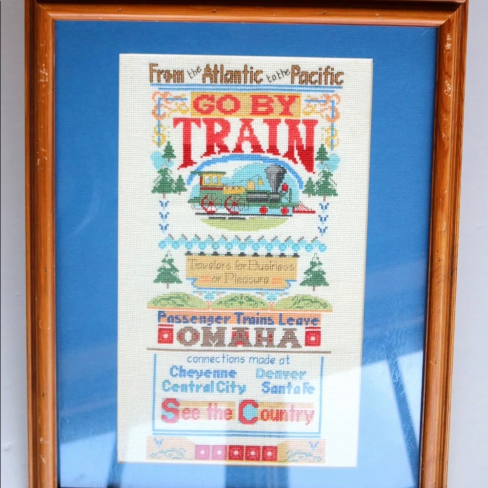 Atlantic to Pacific Finished & Framed Cross Stitch